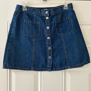 BDG Denim Button-Front Skirt